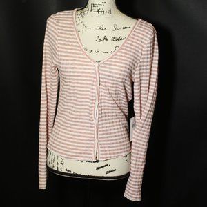 BKK Chance Striped Rose Long Sleeve Knit Top